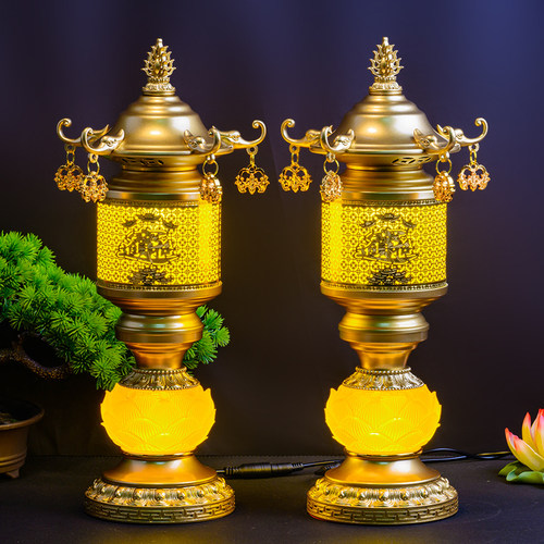 led莲花灯佛供灯佛前供奉灯