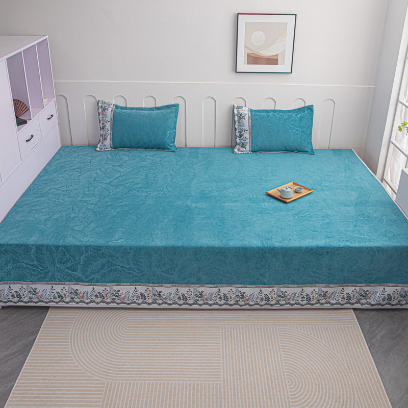 新款雪尼尔炕盖四季通用防滑炕单3米5大尺寸床单榻榻米床盖可机洗