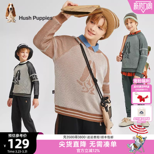 儿童休闲舒适套头衫 暇步士童装 大童简约插肩袖 新款 男童线衣秋冬装