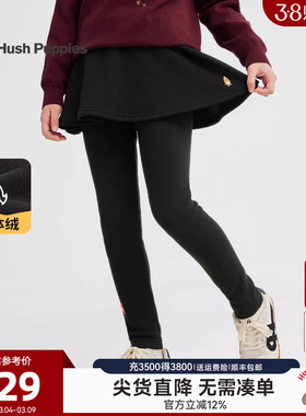 暇步士童装女童加绒打底裤25冬装新品大童休闲百搭保暖儿童厚裙裤