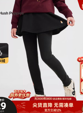 暇步士童装女童加绒打底裤25冬装新品大童休闲百搭保暖儿童厚裙裤