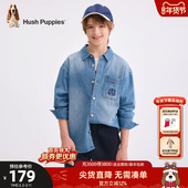 暇步士童装 外套 男童纯棉开衫 儿童牛仔衬衫 中大童休闲衬衣春秋新品