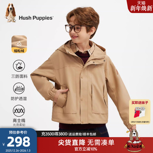 暇步士童装 大童保暖上衣儿童加厚外套 男童三防加绒风衣25秋冬新品