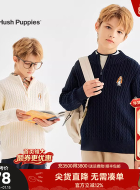 暇步士童装男童线衣秋冬新款大童运动宽松毛衣儿童休闲套头针织衫