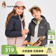 暇步士童装 男大童风衣休闲女童连帽加绒外套 儿童厚风衣25秋冬新品