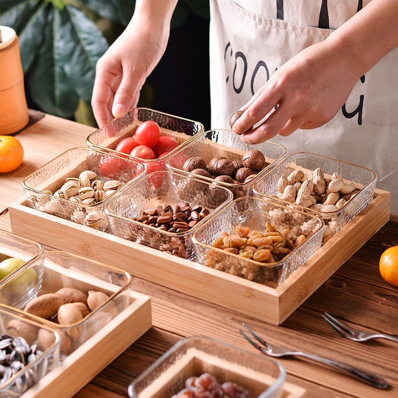 零食干果盘家用玻璃高颜值