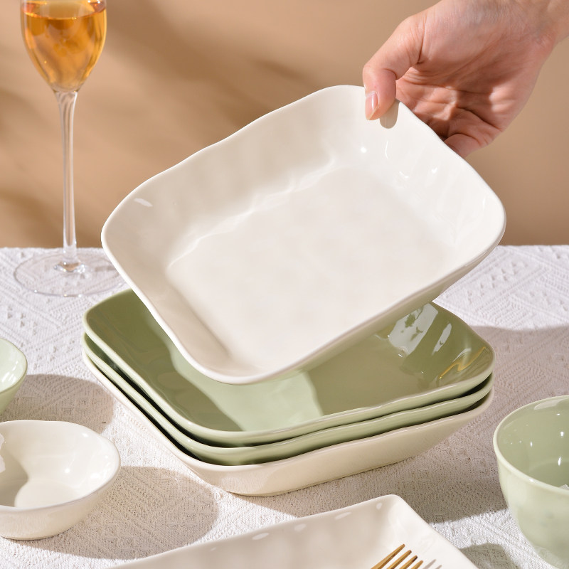 陶瓷菜盘精致漂亮的盘子餐盘家用2025新款方盘碟子高级感深盘餐具,餐饮具,盘,淘宝优惠券,粉丝福利购,淘宝优惠卷
