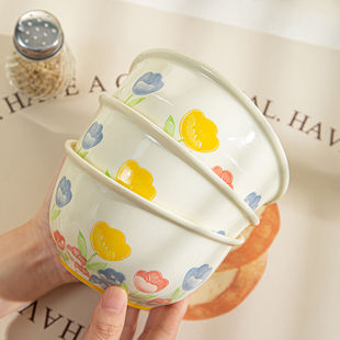 2025新款 陶瓷饭碗家用高颜值漂亮釉下彩特别好看米饭碗吃饭碗小碗