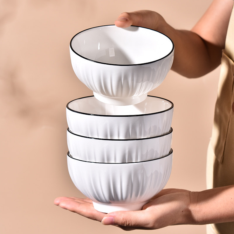 家用米饭碗新款小碗饭碗高级感陶瓷汤碗吃饭碗简约碗碟餐具套装,餐饮具,碗,淘宝优惠券,粉丝福利购,淘宝优惠卷