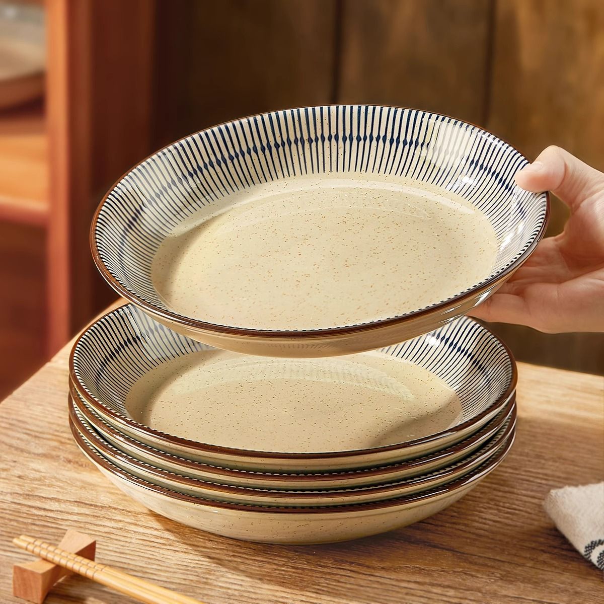 釉下彩盘子家用菜盘2025新款