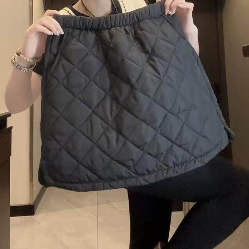 欧货2025秋冬新款时尚休闲百搭夹棉半身裙女高腰显瘦A字裙短裙子