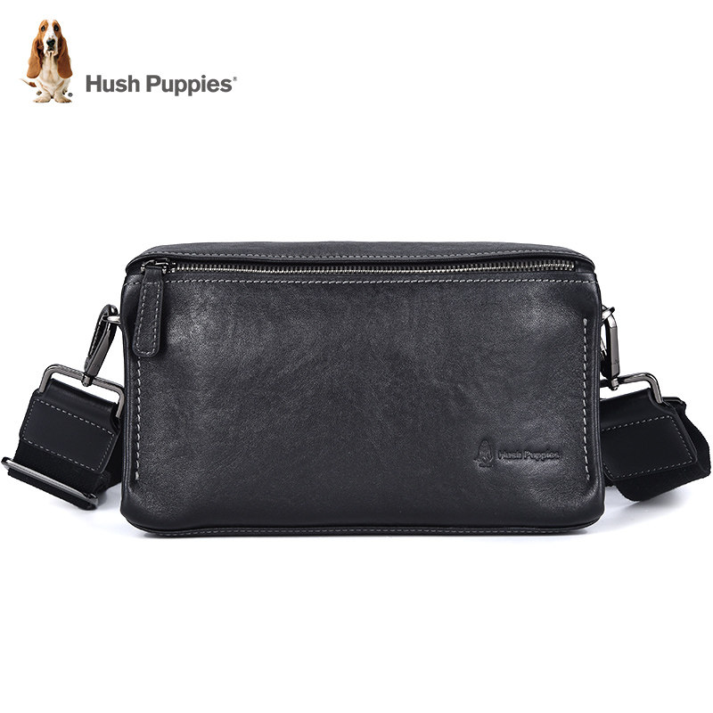 暇步士单肩包男士复古横款斜挎包真皮邮差包时尚牛皮小包潮流男包