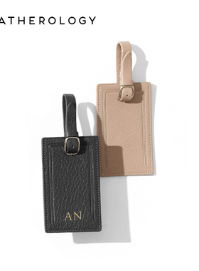 LEATHEROLOGY真皮行李牌定制logo旅行箱吊牌行李箱挂牌