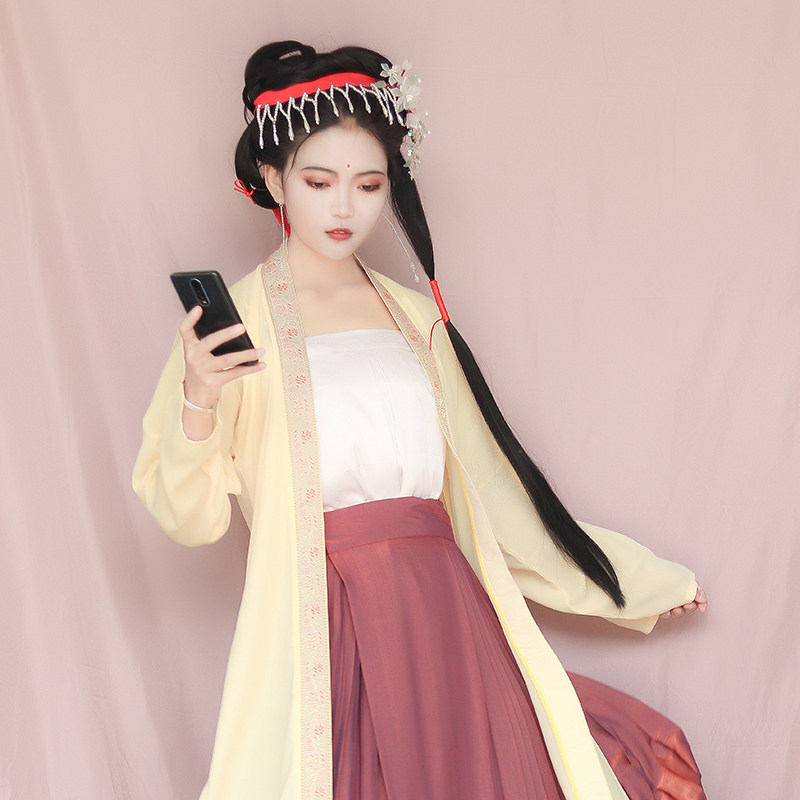 云钟阁汉服【流金铄石】多色宋制对襟长衫吊带百迭裙三件套