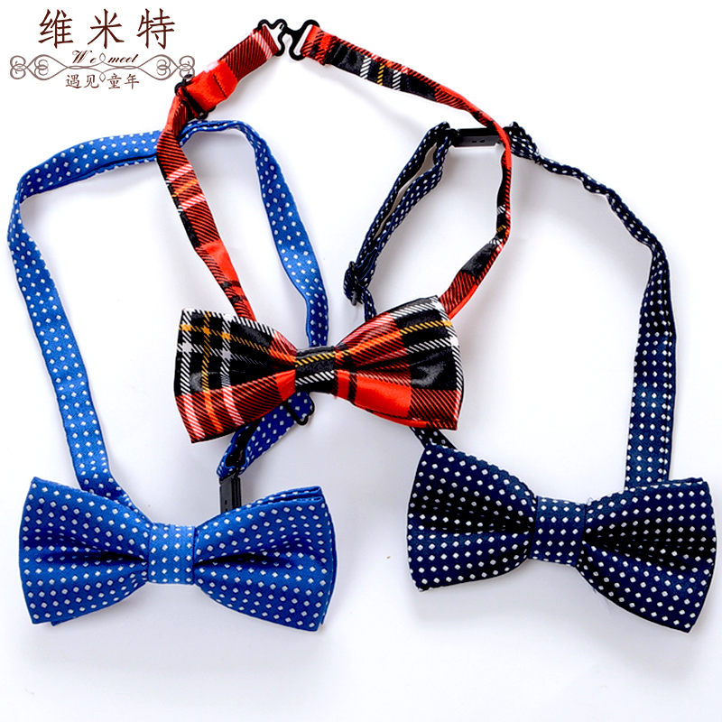 钢琴演奏节目表波点格子儿童领结