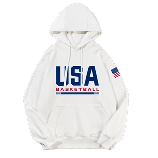 中国男篮助威美国西班牙澳大利亚男篮队连帽卫衣外套带帽衫