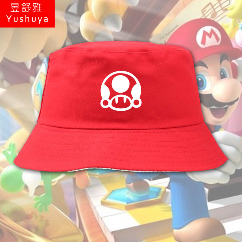 马里奥兄弟纸片马里奥折纸王游戏渔夫帽子男女盆帽户外防晒遮阳帽