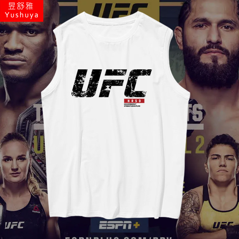 ufc轻重量级mma混合格斗拳击自由搏击无袖t恤衫男士纯棉背心衣服