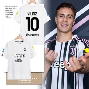 25-26赛季尤文图斯队伊尔迪兹足球衣服球迷短袖t恤衫男女纯棉半袖