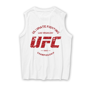 UFC钻石格斗搏击拳击MMA纯棉背心男士凉快透气健身跑步无袖t恤衫