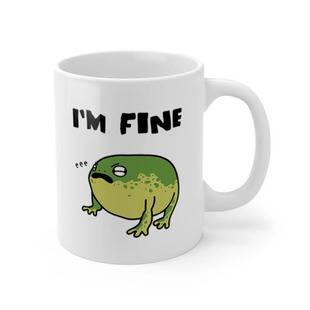 青蛙马克杯水杯杯子美式 FROG 咖啡杯我很好杯保温冬礼物 FINE I_M