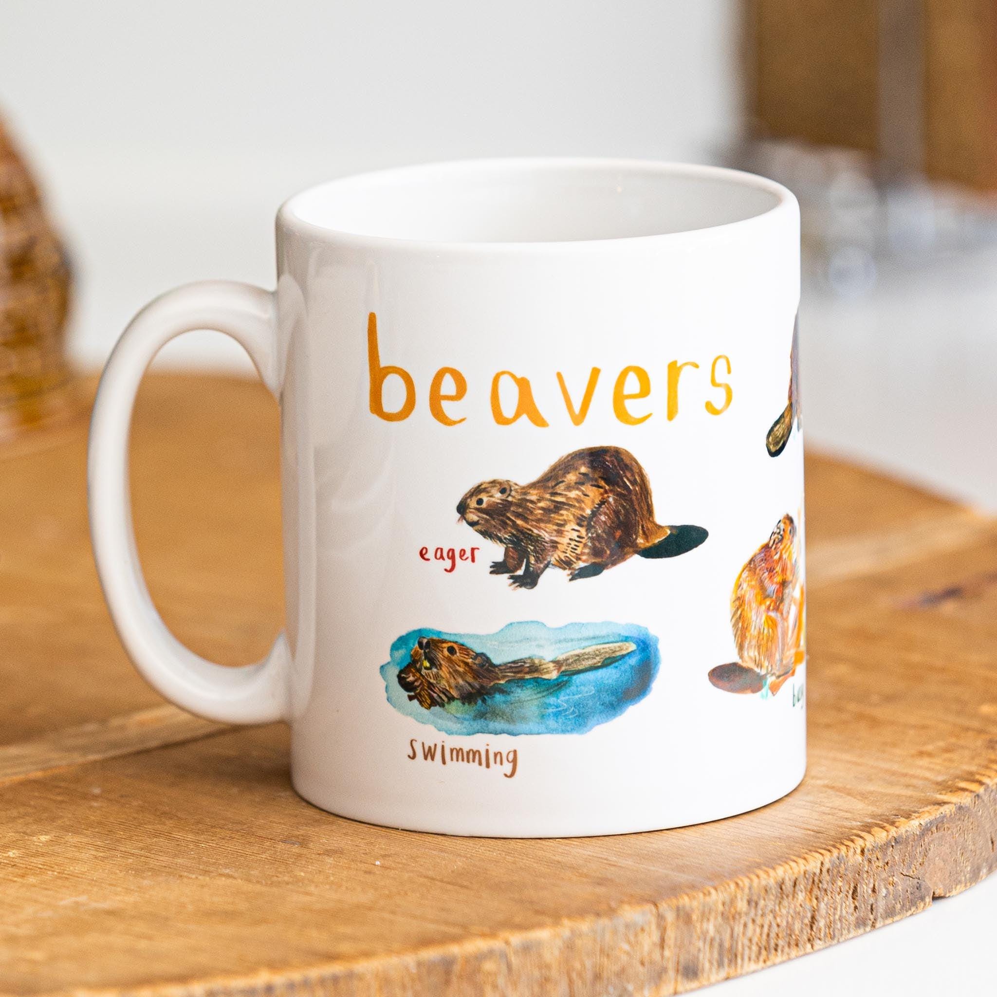 海狸陶瓷杯Beavers Ceramic Pun陶瓷马克杯水杯创意图案杯咖啡杯