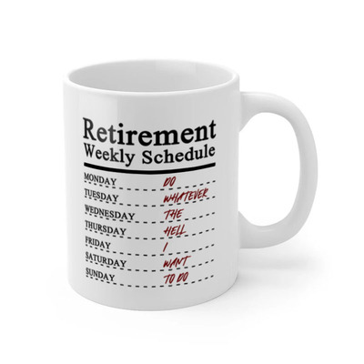 Retirement Gifts Mug 退休计划日程表 陶瓷马克杯水杯杯子礼物