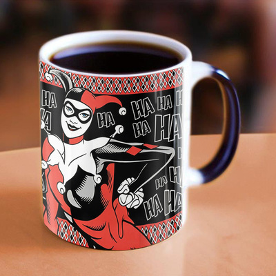 美剧 HA小丑女 变色马克杯加入热液感温咖啡茶水杯送亲朋有趣礼物