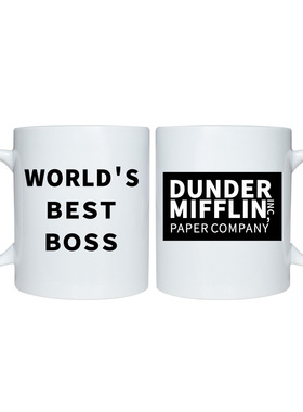 dunder mifflin world's best Boss mug办公室老板陶瓷马克咖啡杯