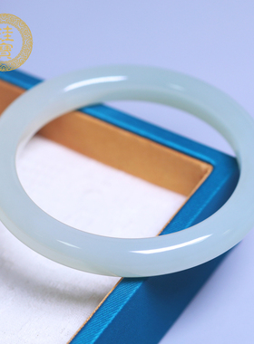 珪宝和田玉晴水宽条手镯女款60mm