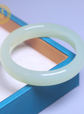 珪宝和田玉晴水宽条手镯女55.4mm