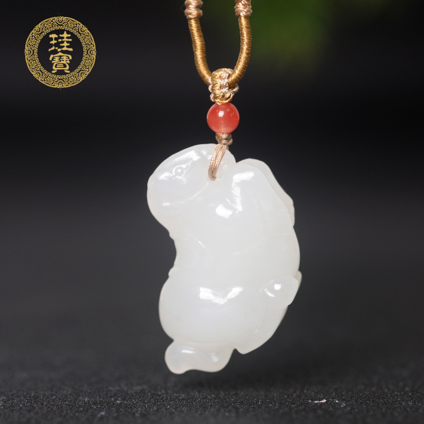 珪宝和田玉羊脂玉生肖马吊坠男女款唐马玉坠玉项链天然玉石带证书