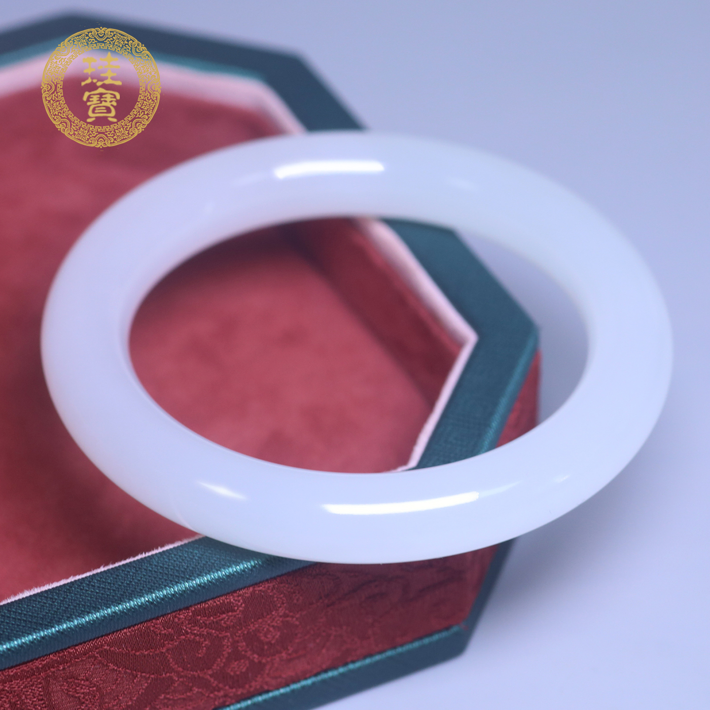 珪宝和田玉羊脂玉圆条手镯60.8mm