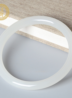 珪宝和田玉羊脂白玉叮当镯女款玉镯子天然玉石细圆条手镯正品