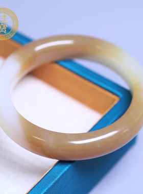 珪宝和田玉糖白玉宽条手镯51.8mm