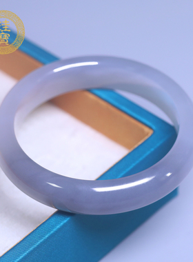 珪宝和田玉烟紫宽条手镯女53.3mm