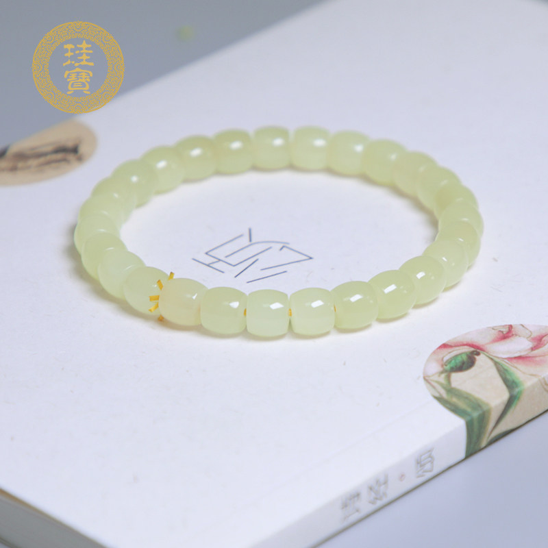 珪宝和田玉黄玉老型珠手串女款