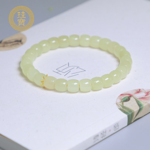 珪宝和田玉黄玉老型珠手串女款