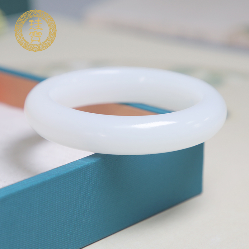 珪宝和田玉羊脂玉手镯女款57mm