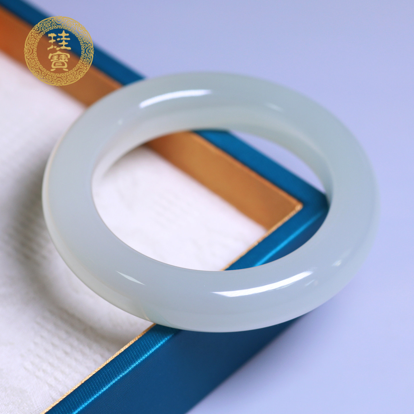 珪宝和田玉冰晴水宽条手镯54.8mm