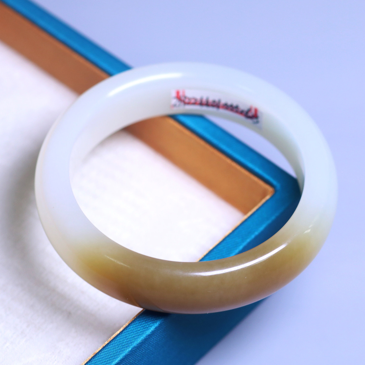 珪宝和田玉糖羊脂玉手镯宽条56mm
