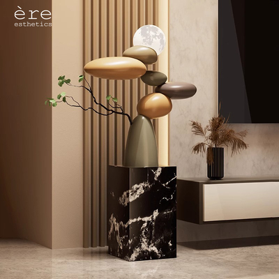 石来运转客厅摆件高端大气上档次电视柜沙发旁边落地装饰乔迁礼物