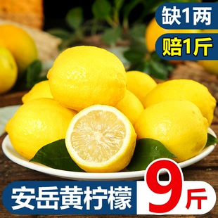 华秧安岳黄柠檬9斤新鲜水果当季 现摘皮薄一二级香水小金桔青柠檬