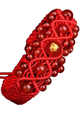 红绳手链十二生肖红玛瑙转运珠