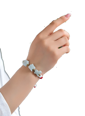 2026属猴鼠龙翡翠玉生肖三合手链