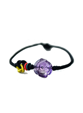 紫水晶玫瑰花手工编织牛年编绳