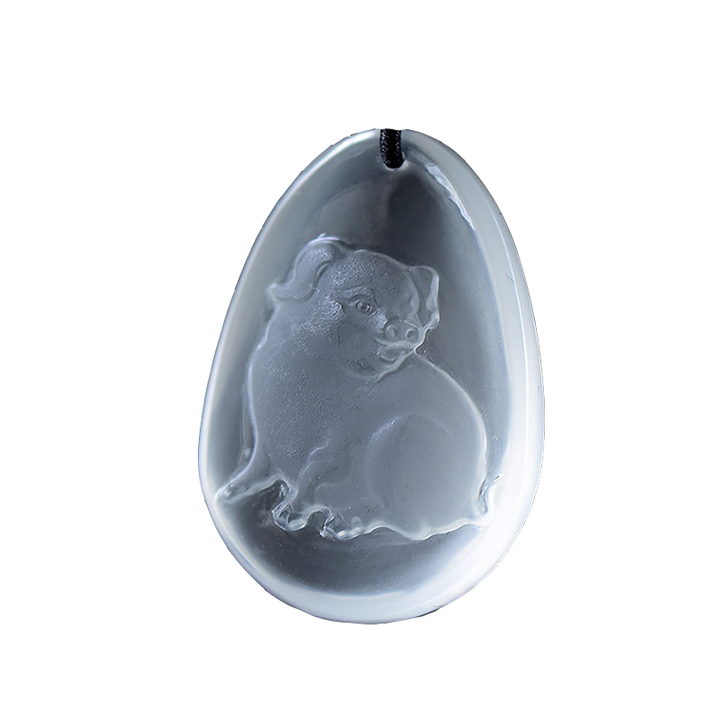 水晶十二生肖猪吊坠雕刻属猪挂件