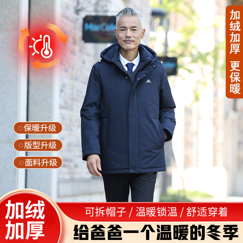 中老年男士羽绒服短款加厚保暖白鸭绒2025款爸爸冬装保暖冬季外套