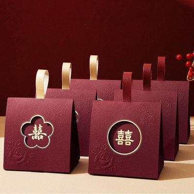 结婚喜糖盒婚礼专用2025新款装喜糖礼盒空盒高级订婚糖果包装袋子