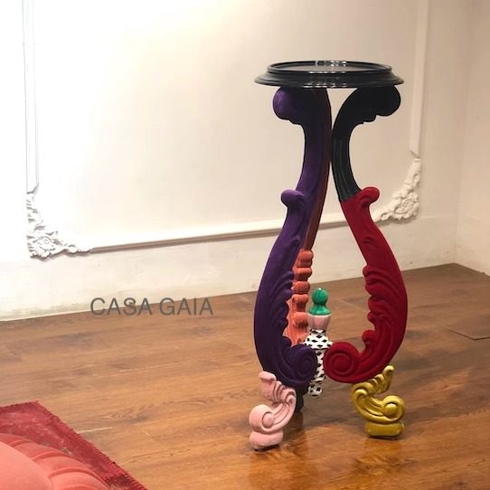 美式全实木圆形花几盆景架欧式花盆架客厅落地花架子室内阳台花架